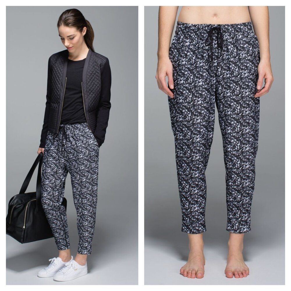Lululemon Jet Crop XL/XXL Shimmy Shimmer Black White